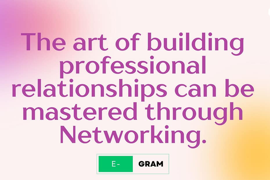 The art of building professional relationships can be mastered through Networking.